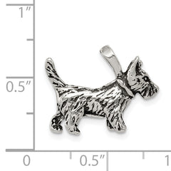 Sterling Silver 925 Dog Charm with Antiqued Finish Themed Pendant