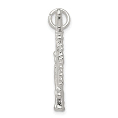 Sophia Jewelers 925 Sterling Silver 3D Flute Charm with Anti-Tarnish Finish