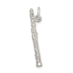 Sophia Jewelers 925 Sterling Silver 3D Flute Charm with Anti-Tarnish Finish