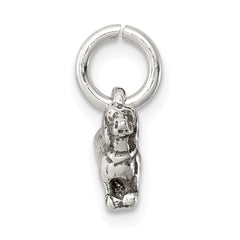 Sterling Silver 925 Antiqued Dog Charm Pendant by Sophia Jewelers