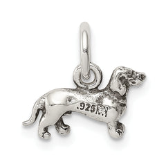 Sterling Silver 925 Antiqued Dog Charm Pendant by Sophia Jewelers