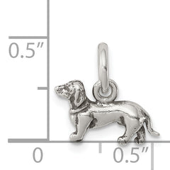 Sterling Silver 925 Antiqued Dog Charm Pendant by Sophia Jewelers