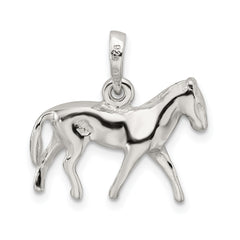 Sophia Jewelers 925 Sterling Silver 3D Polished Horse Pendant for Men