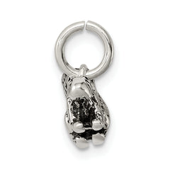 Sterling Silver 925 3D Squirrel Charm with Antiqued Finish