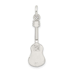 Sterling Silver 925 Guitar Charm with Polished Anti-Tarnish Finish