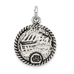 Sophia Jewelers 925 Sterling Silver Antiqued Panda Bear Men's Charm