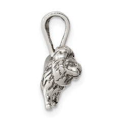 Sterling Silver 925 Antiqued Lion Charm with Solid Cast Design