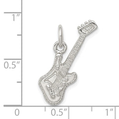 Sterling Silver 925 Guitar Charm with Polished Anti-Tarnish Finish