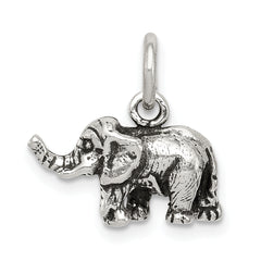 Sterling Silver Antiqued Elephant Charm