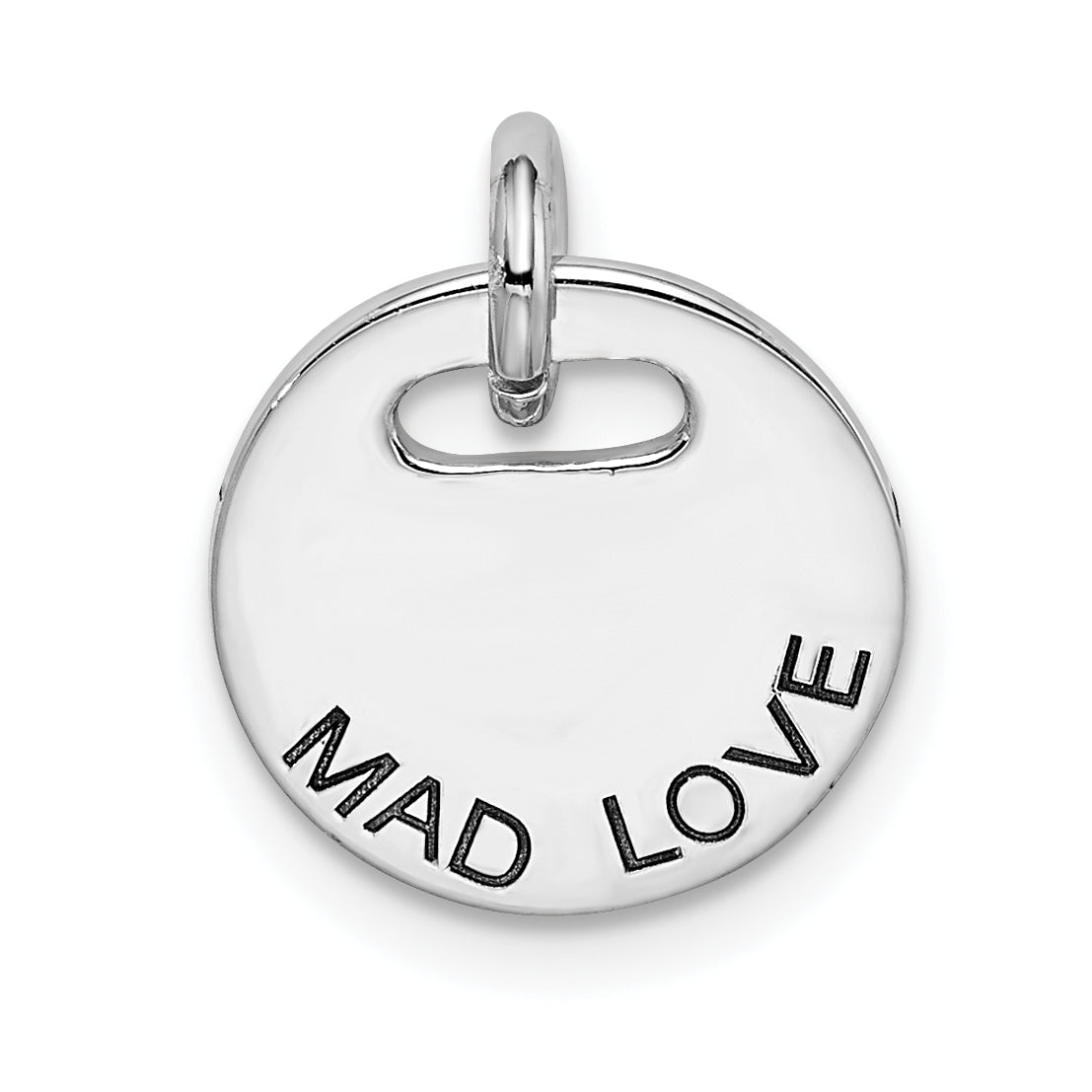 Sterling Silver Rhodium-plated Polished Mad Love Pendant