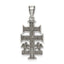 Caravaca Double Cross Pendant in Sterling Silver with Angels, 21mm - Sophia Jewelers