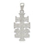 Sterling Silver Polished Caravaca Double Cross w/Angels Crucifix Pendant