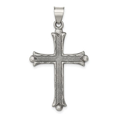 Sterling Silver Antiqued, Polished and Brushed Latin Cross Pendant