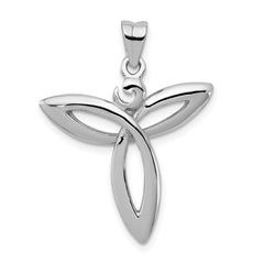 Sterling Silver Rhodium-plated Polished Trinity Celtic Pendant