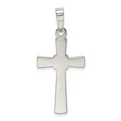 Sterling Silver 925 Polished Latin Cross Pendant with Gold-tone Accents