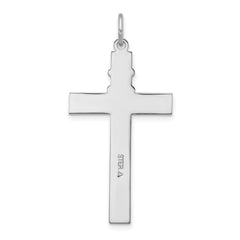 Sterling Silver 925 Rosary Cross Pendant with Gold Accents