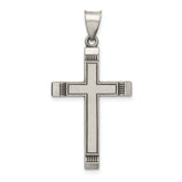 Sterling Silver Antiqued, Polished and Brushed Latin Cross Pendant