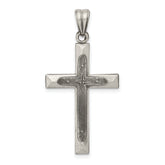 Sterling Silver Antiqued, Polished and Brushed Latin Cross Pendant
