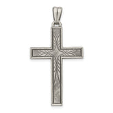 Sterling Silver Antiqued, Polished and Brushed Latin Cross Pendant