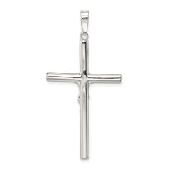 Sterling Silver 925 Polished Crucifix Pendant with Hollow Design