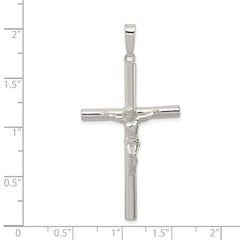 Sterling Silver 925 Polished Crucifix Pendant with Hollow Design