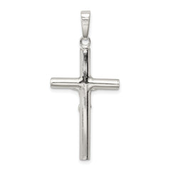 Sterling Silver 925 Polished Hollow Crucifix Pendant with Anti-Tarnish Finish