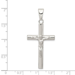 Sterling Silver 925 Polished Hollow 3D Crucifix Pendant