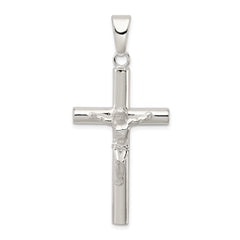Sterling Silver Polished Hollow Crucifix Cross Pendant