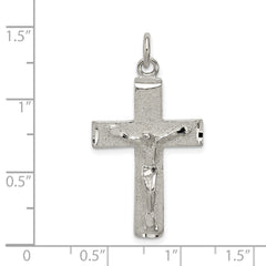Sterling Silver 925 Polished Cross Pendant with Anti-Tarnish Finish
