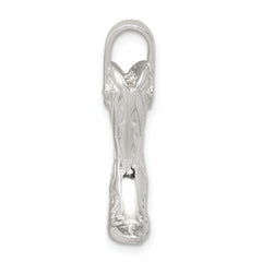 Sterling Silver 925 Cowboy Boot Charm with Polished Finish and Anti-Tarnish Coating