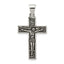 Crucifix Pendant in Sterling Silver, 37mm Antiqued & Textured - Sophia Jewelers