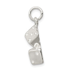 Sterling Silver 925 Polished Dice Charm with Solid Anti-Tarnish Finish