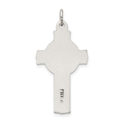 Sterling Silver 925 Polished Irish Crucifix Pendant Antique Inspired