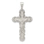 Sterling Silver Polished Filigree Cross Crucifix Pendant