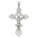 Sterling Silver Polished Large INRI Crucifix Pendant