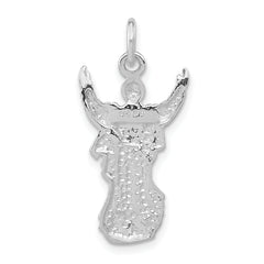 Unisex Sterling Silver 925 Jesus Pendant Polished Textured Finish