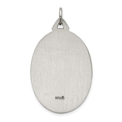 Sterling Silver 925 St. Christopher Antique Satin Pendant Elegant and Solid