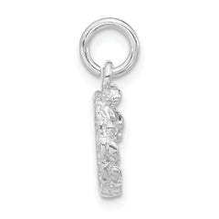 Sterling Silver Unisex Wreath Charm with Polished Textured Finish