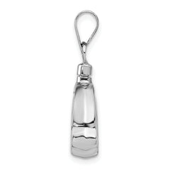 Sterling Silver 925 Polished Paw Ash Holder Pendant by Sophia Jewelers