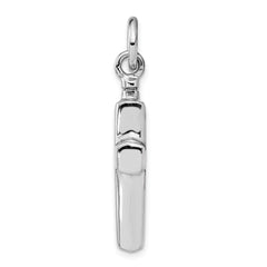 Sterling Silver 925 Rhodium-Plated Cross Ash Holder Pendant Polished Elegance