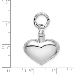 Sterling Silver 925 Polished Heart Ash Holder Pendant by Sophia Jewelers