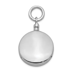 Sterling Silver Rhodium-plated Polished Round Ash Holder Pendant