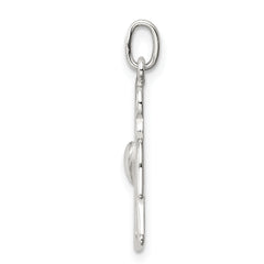 Sterling Silver 925 Angel Heart Charm Pendant Polished Finish Elegant Gift