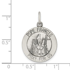 Sterling Silver 925 Pope Francis Medal with Antiqued Finish