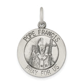 Sterling Silver Antiqued and Brushed Pope Francis Medal