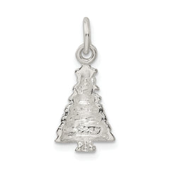 Sterling Silver 925 Christmas Tree Charm with Anti-Tarnish Finish