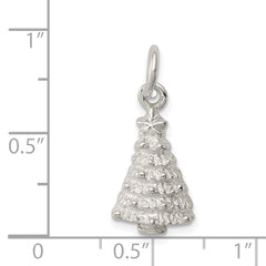 Sterling Silver 925 Christmas Tree Charm with Anti-Tarnish Finish