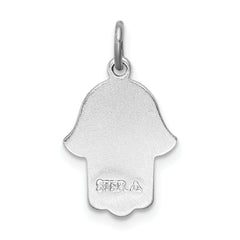 Sophia Jewelers 925 Sterling Silver Hamsa Pendant with Polished Rhodium Finish