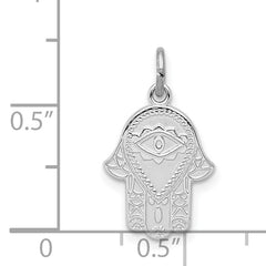 Sophia Jewelers 925 Sterling Silver Hamsa Pendant with Polished Rhodium Finish