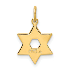 Sterling Silver Gold-Tone Star of David Pendant Engraved Polished Finish